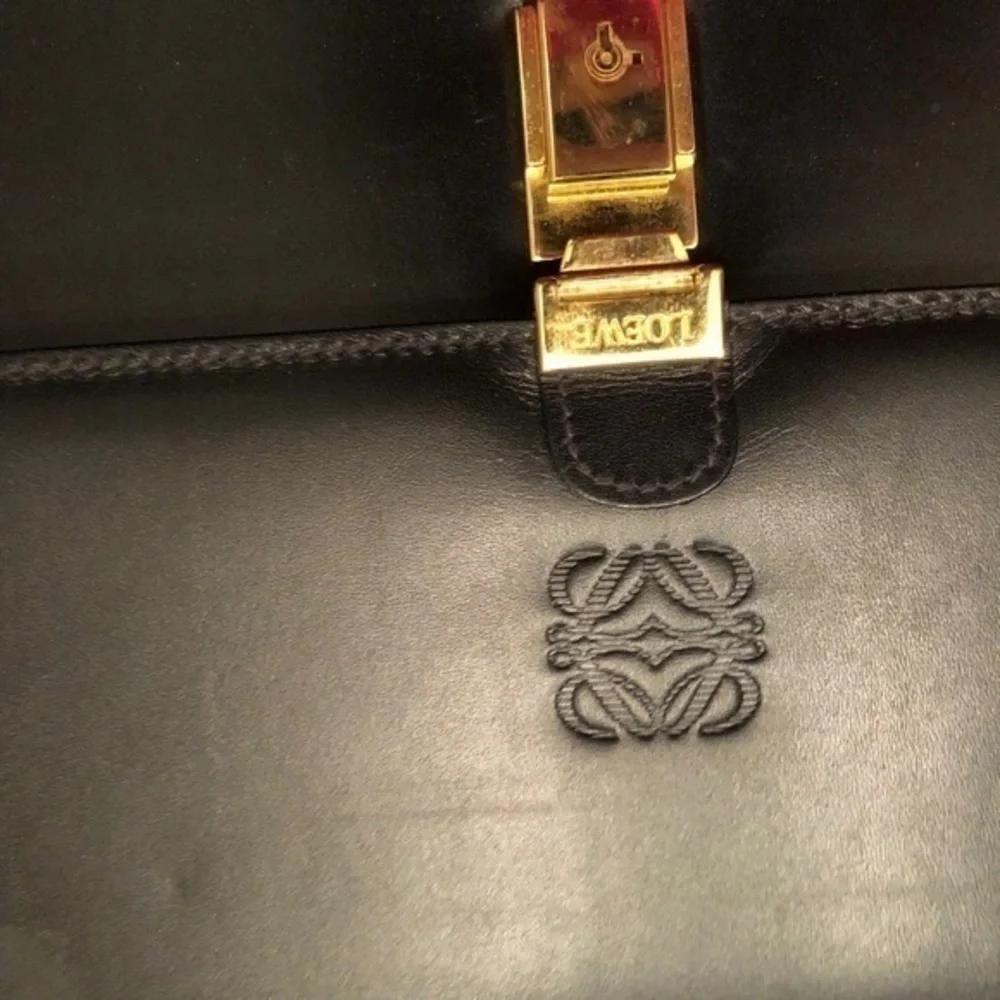 Loewe briefcase black leather made in Spain